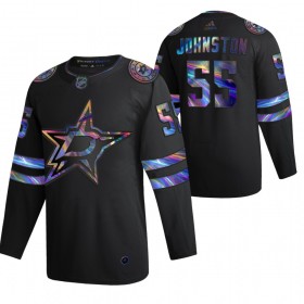 Dallas Stars Trikot Wyatt Johnston 55 2021-22 Schillerndes holografisches Schwarz Authentic - Herren